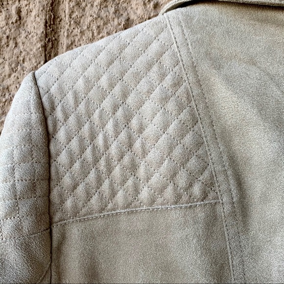 Tommy Hilfiger Light Suede and Gold Moto Jacket - Picture 9 of 12